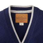 Tipped Organic Cardigan with Elbow Patches