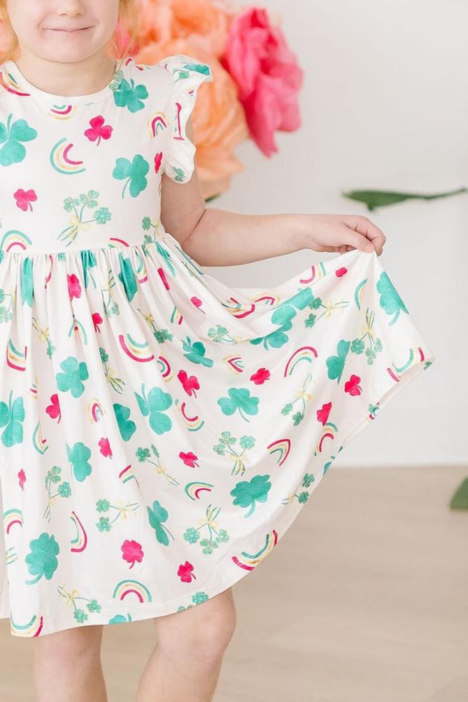 Top of the Mornin' Flutter Sleeve Twirl Dress - Blissfully Lavender BoutiqueMila & Rose ®