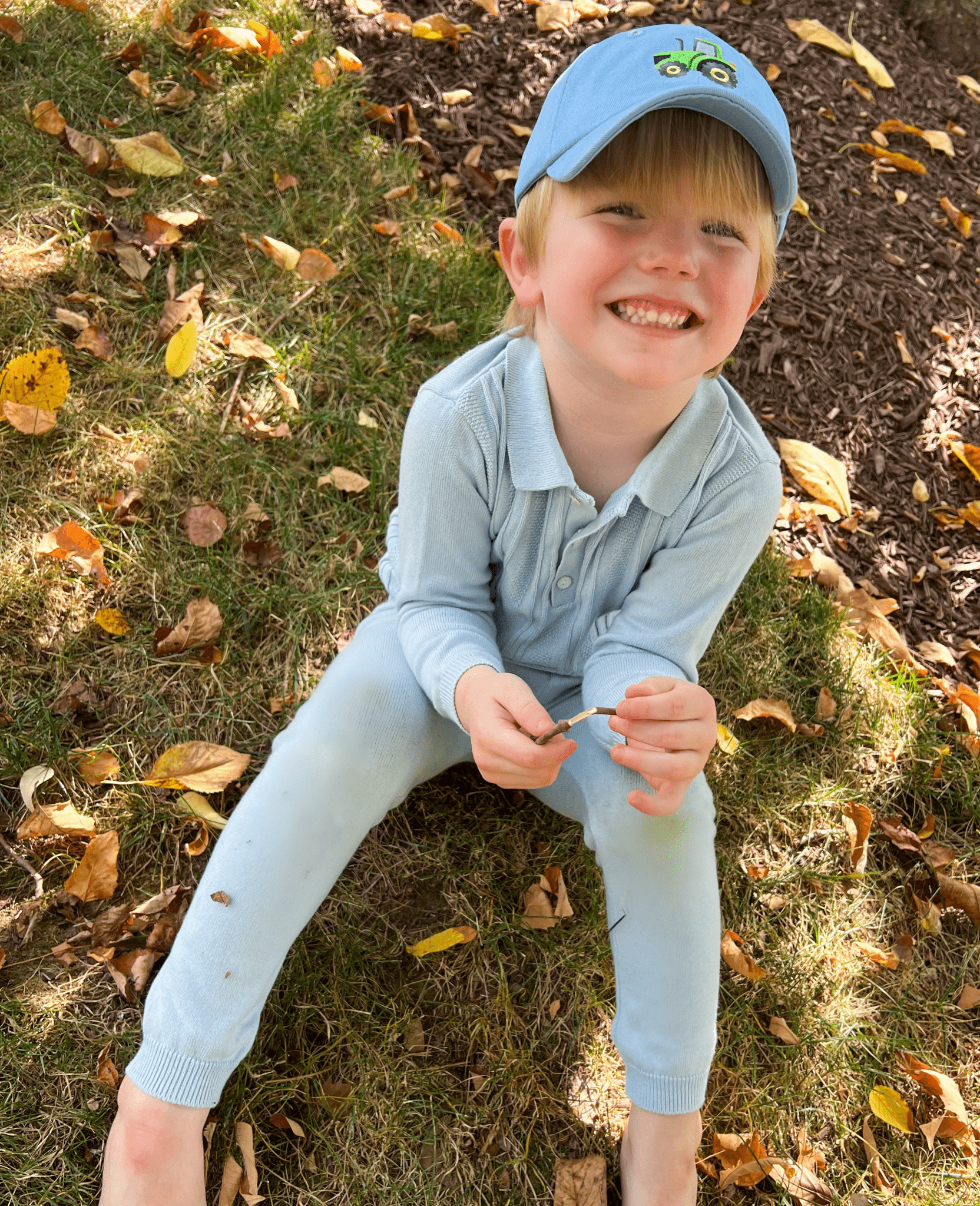 Tractor Baseball Hat (Baby/Toddler, Youth) - Blissfully Lavender BoutiqueBits & Bows