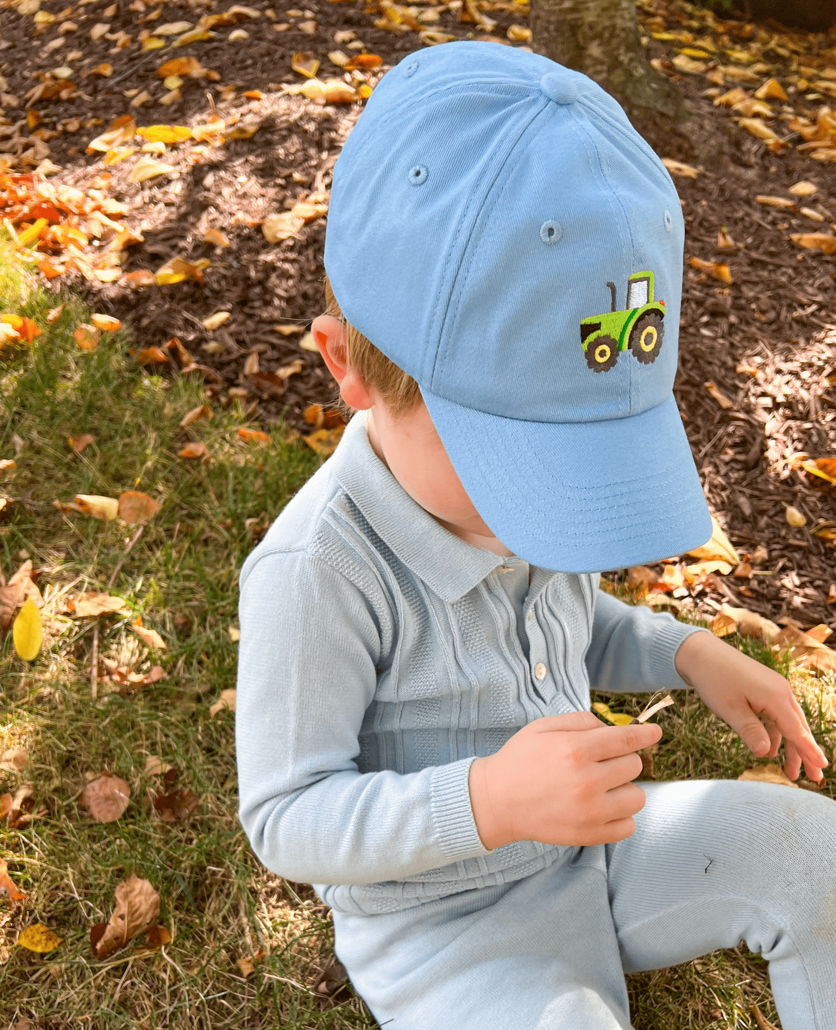 Tractor Baseball Hat (Baby/Toddler, Youth) - Blissfully Lavender BoutiqueBits & Bows