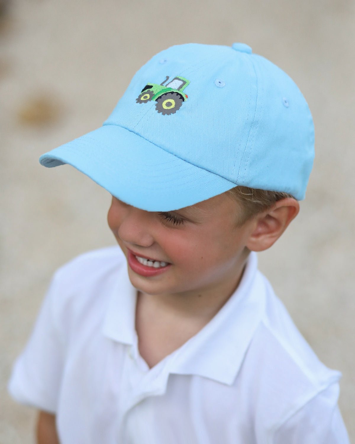 Tractor Baseball Hat (Baby/Toddler, Youth) - Blissfully Lavender BoutiqueBits & Bows