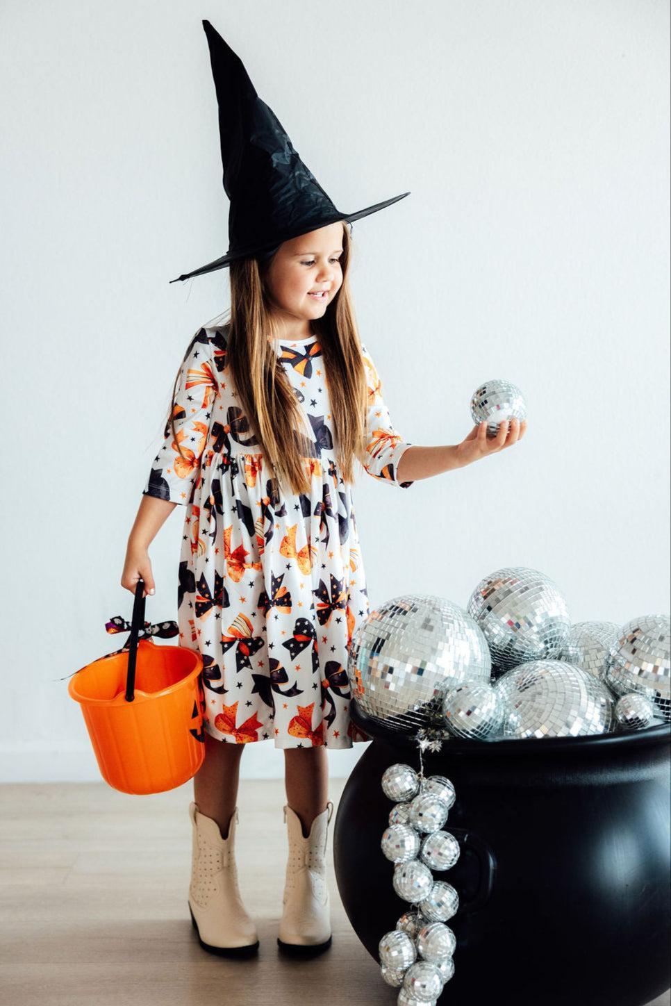 Trick or Twirl 3/4 Sleeve Pocket Twirl Dress - Blissfully Lavender BoutiqueMila & Rose ®