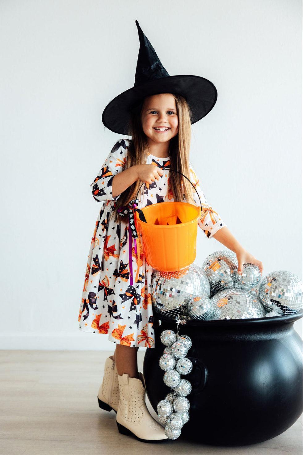 Trick or Twirl 3/4 Sleeve Pocket Twirl Dress - Blissfully Lavender BoutiqueMila & Rose ®