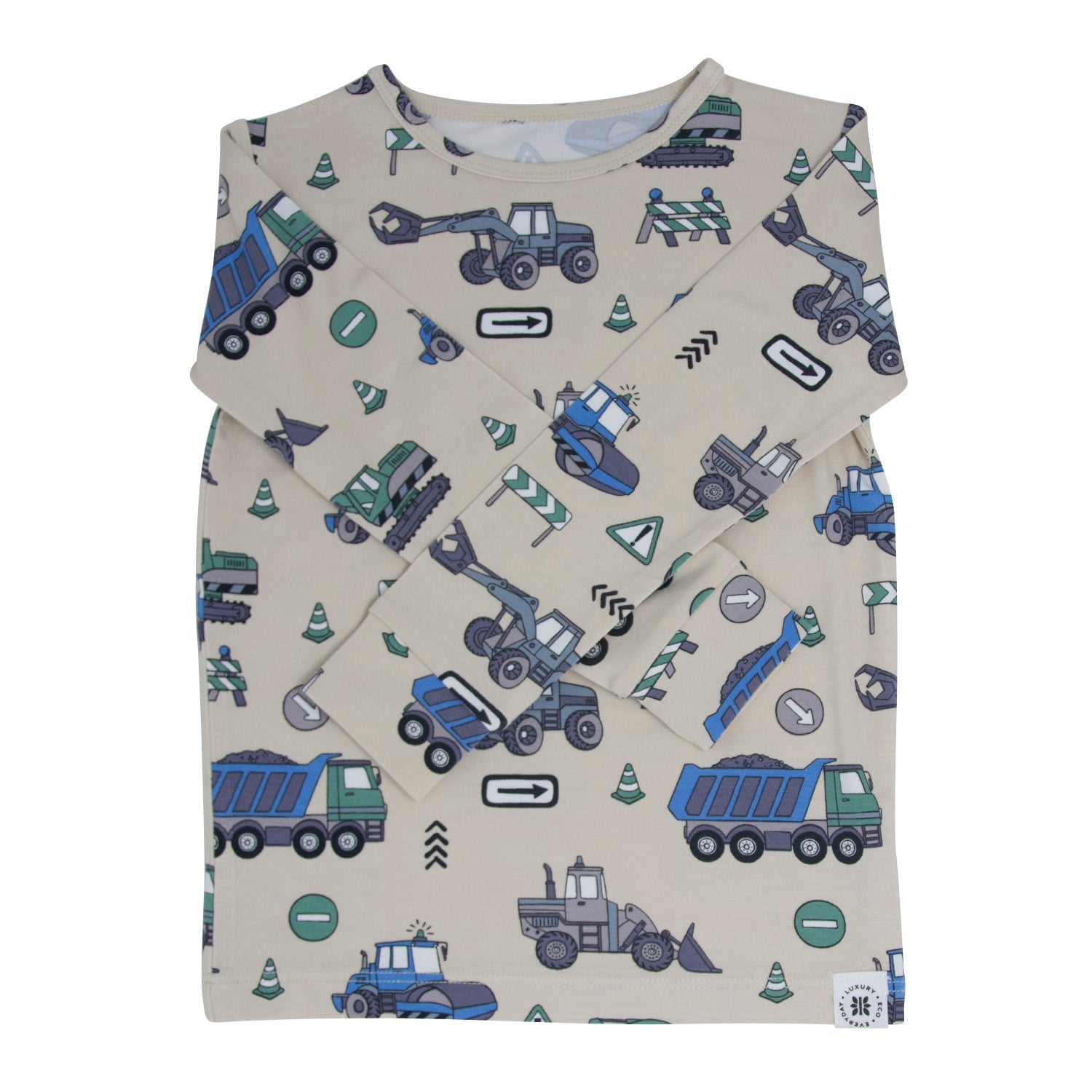 Trucks Diggers Construction Big Kid Pajama - Blissfully Lavender BoutiqueSweet Bamboo