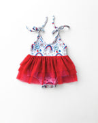 Baby Girl Little Miss USA Tutu Romper
