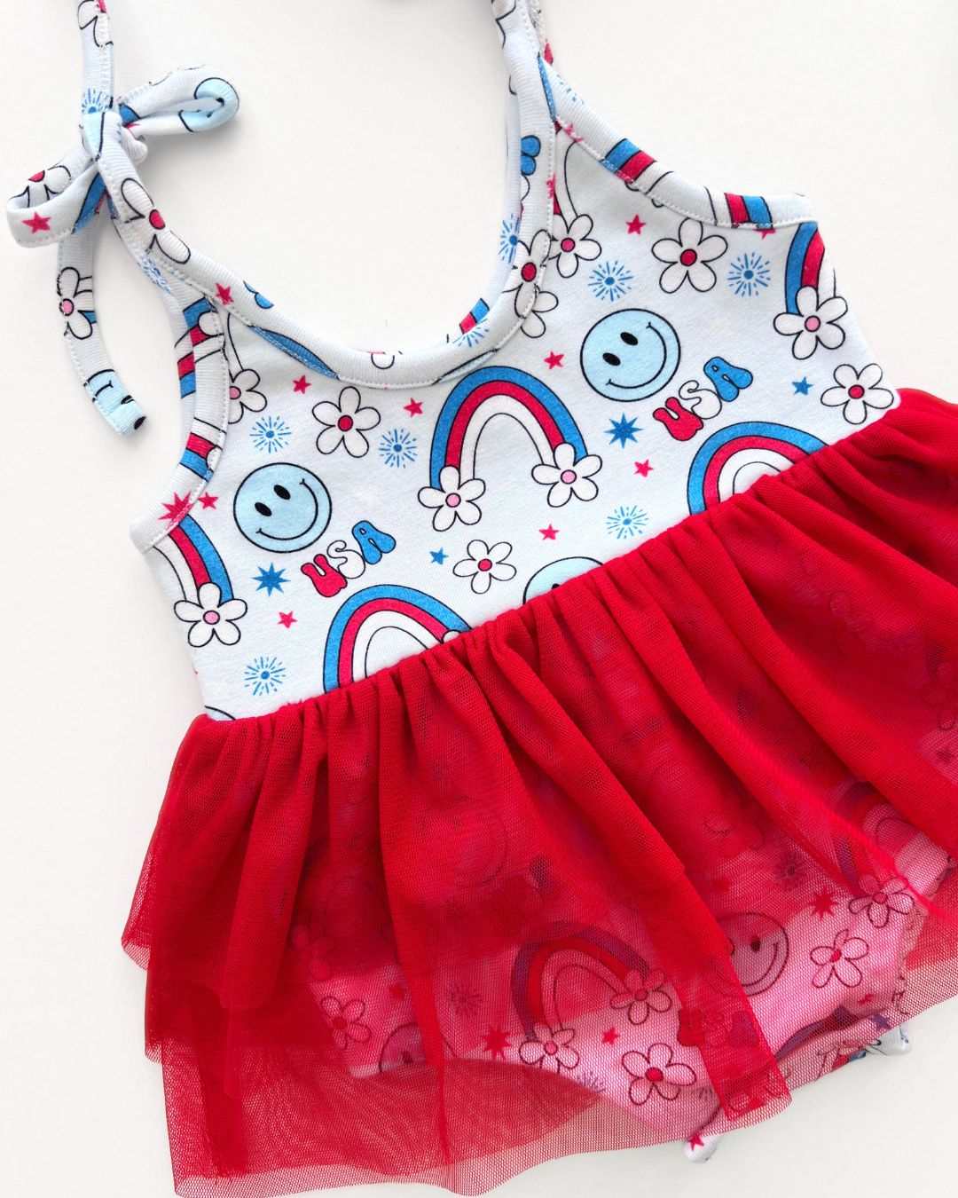 Baby Girl Little Miss USA Tutu Romper