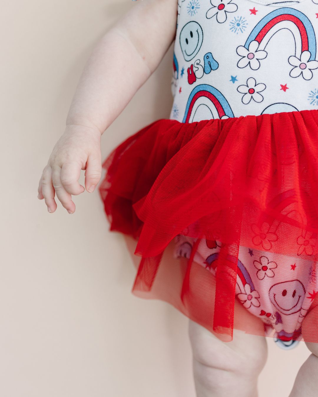 Baby Girl Little Miss USA Tutu Romper