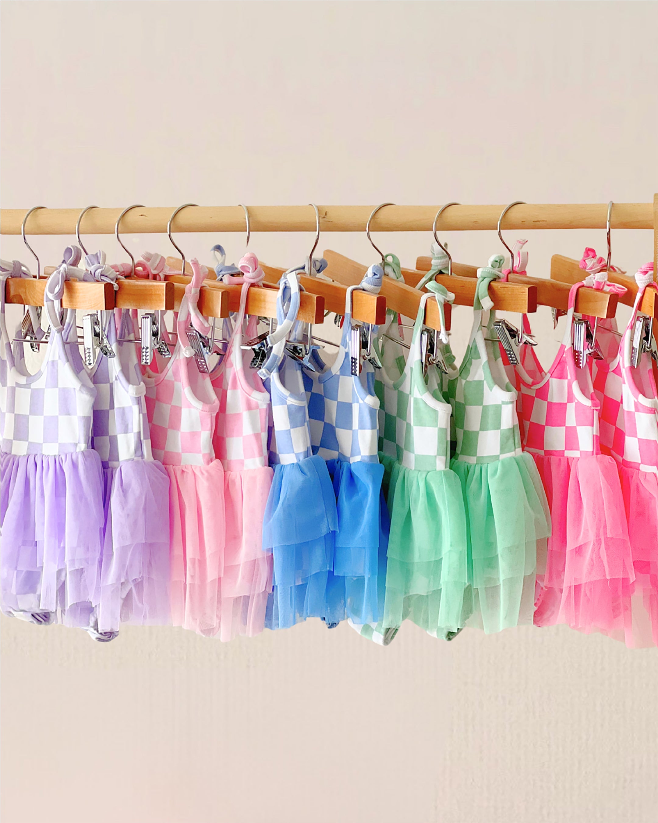 Girls Pink Checkered Tutu Romper