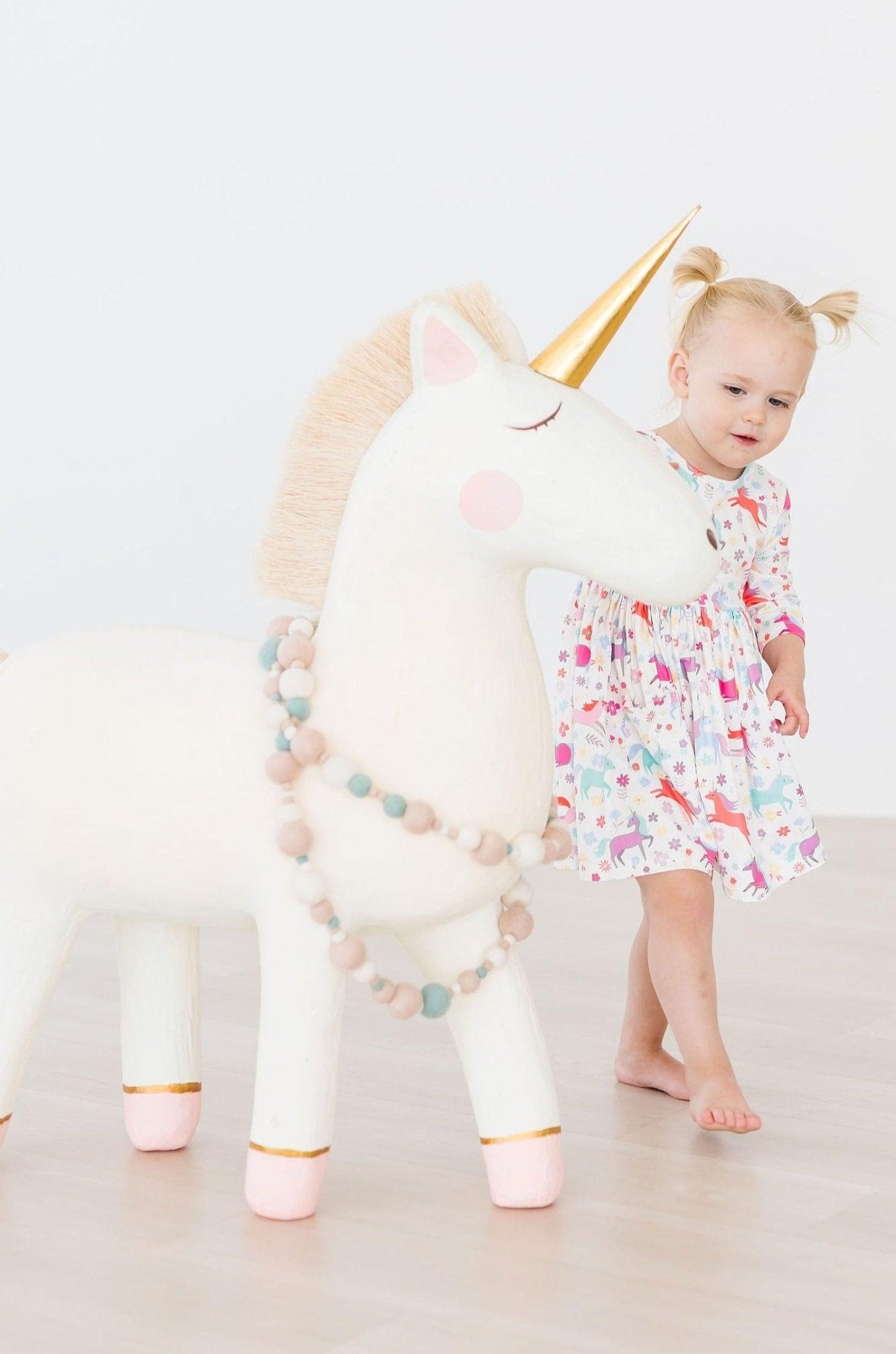 Unicorn Wish 3/4 Sleeve Pocket Twirl Dress - Blissfully Lavender BoutiqueMila & Rose ®