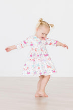 Unicorn Wish 3/4 Sleeve Pocket Twirl Dress - Blissfully Lavender BoutiqueMila & Rose ®