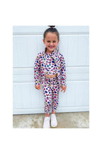 Girls Leopard Athletic Top and Legging Set