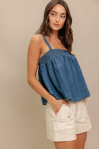 Urban Serenity Denim Top - Blissfully Lavender BoutiqueFlying Tomato