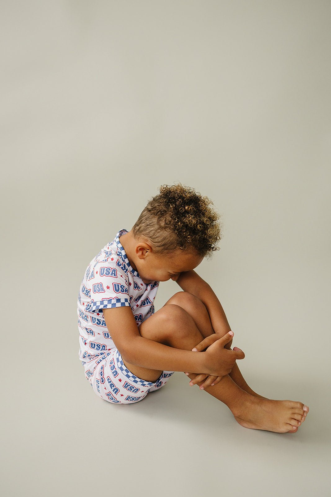 USA Bamboo Shorts Set - Blissfully Lavender BoutiqueLUCKY PANDA KIDS