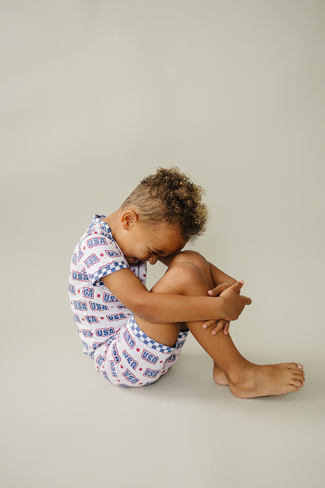 USA Bamboo Shorts Set - Blissfully Lavender BoutiqueLUCKY PANDA KIDS