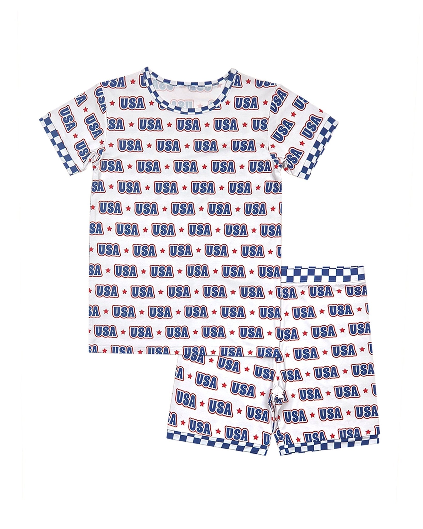 USA Bamboo Shorts Set - Blissfully Lavender BoutiqueLUCKY PANDA KIDS