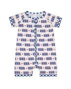 USA Bamboo Shorty Romper - Blissfully Lavender BoutiqueLUCKY PANDA KIDS