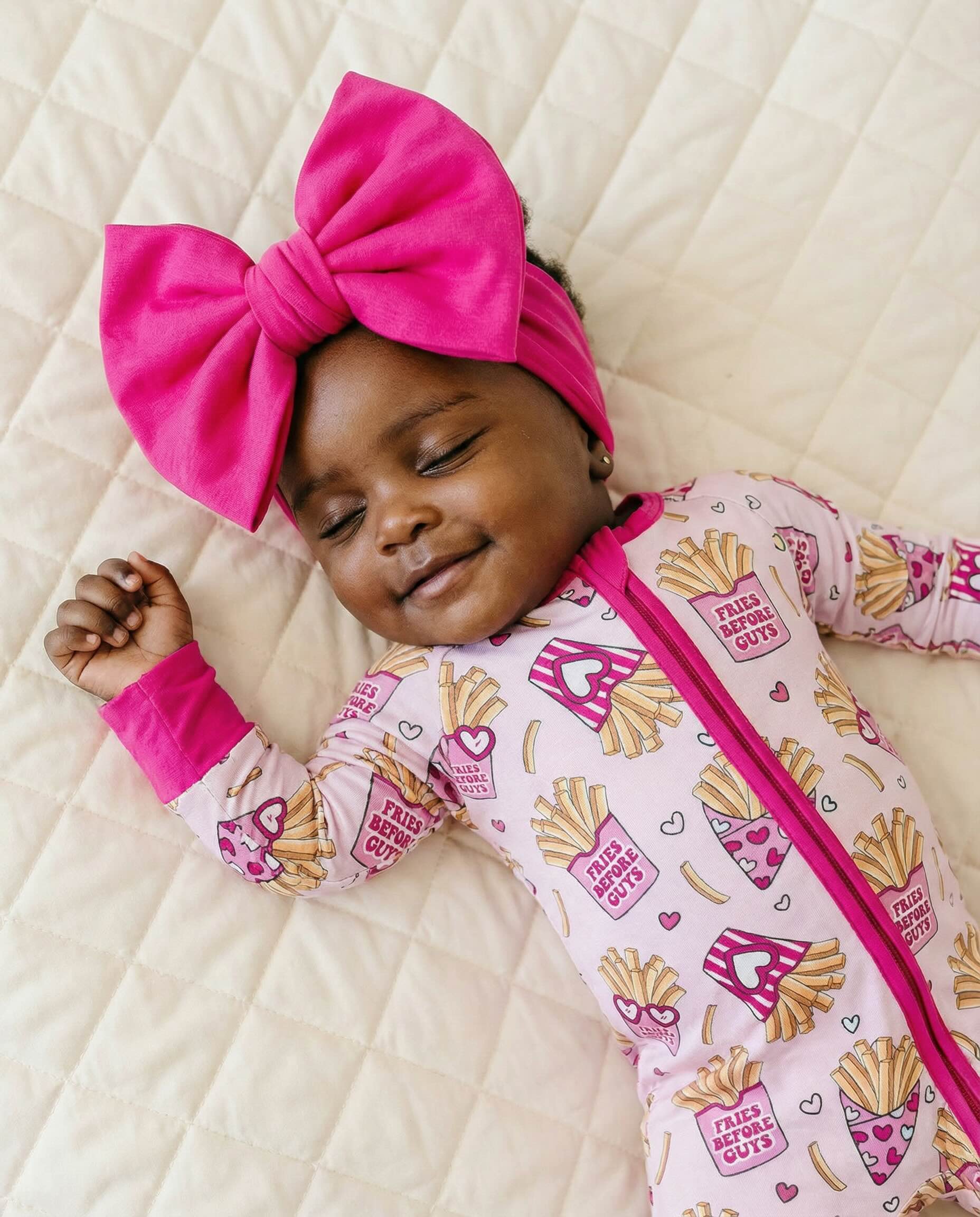 Baby Girl Bamboo Pajama Zip Romper