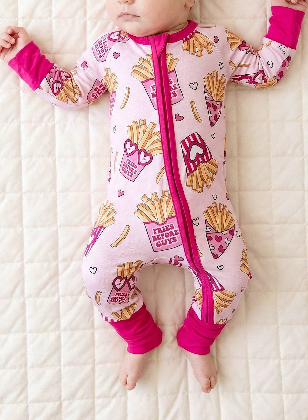 Baby Girl Bamboo Pajama Zip Romper