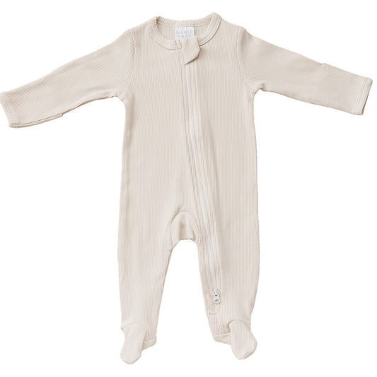 Vanilla Organic Cotton Zipper Pajamas - Blissfully Lavender BoutiqueMebie Baby
