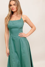 VERDE ELEGANTE WOVEN MIDI DRESS - Blissfully Lavender BoutiqueFlying Tomato