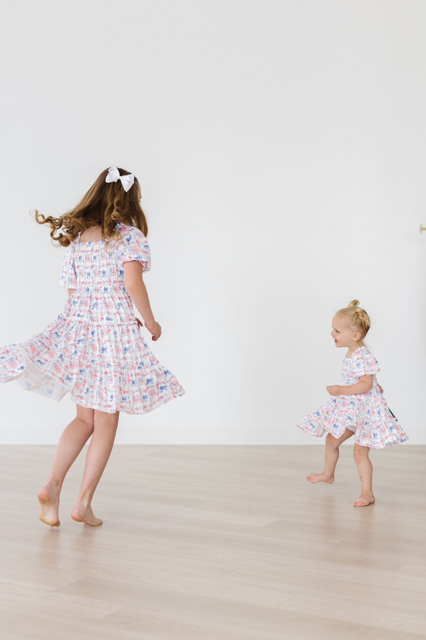 Vintage Flags Smocked Ruffle Dress - Blissfully Lavender BoutiqueMila & Rose ®