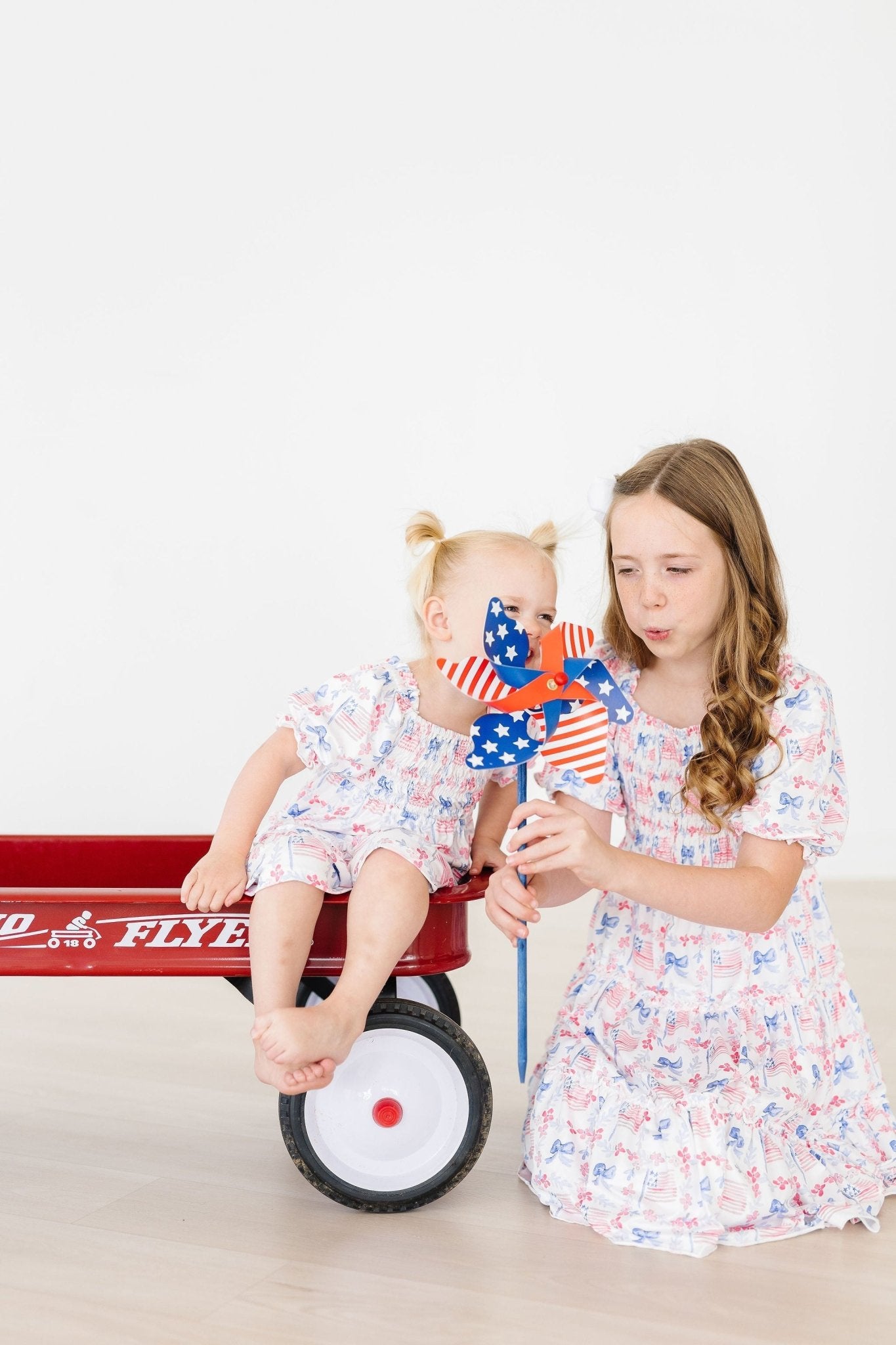 Vintage Flags Smocked Ruffle Dress - Blissfully Lavender BoutiqueMila & Rose ®