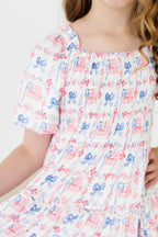 Vintage Flags Smocked Ruffle Dress - Blissfully Lavender BoutiqueMila & Rose ®
