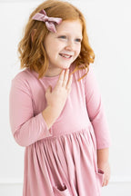 Vintage Pink 3/4 Sleeve Pocket Twirl Dress - Blissfully Lavender BoutiqueMila & Rose ®