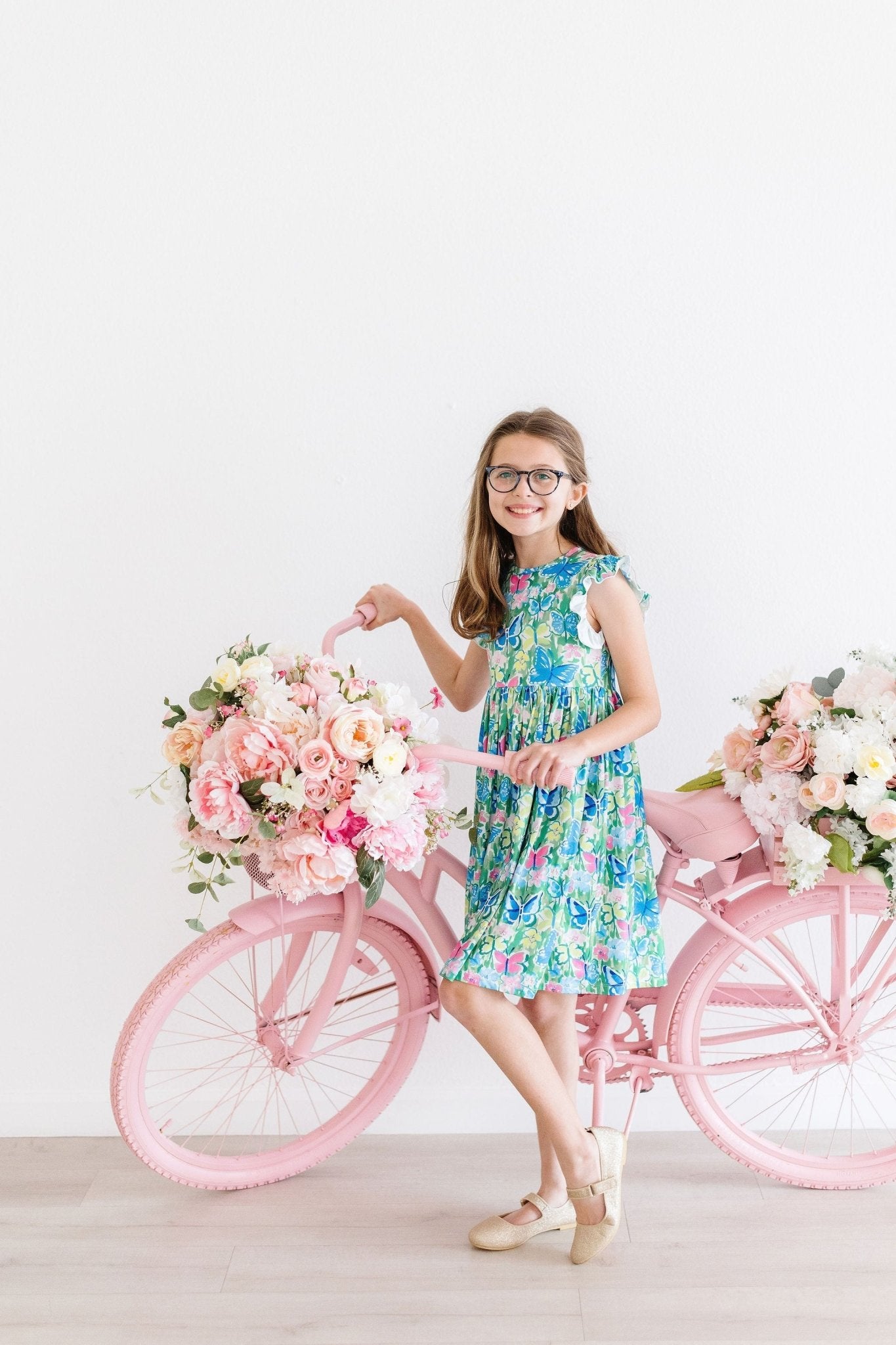 Watercolor Butterflies Flutter Sleeve Twirl Dress - Blissfully Lavender BoutiqueMila & Rose ®