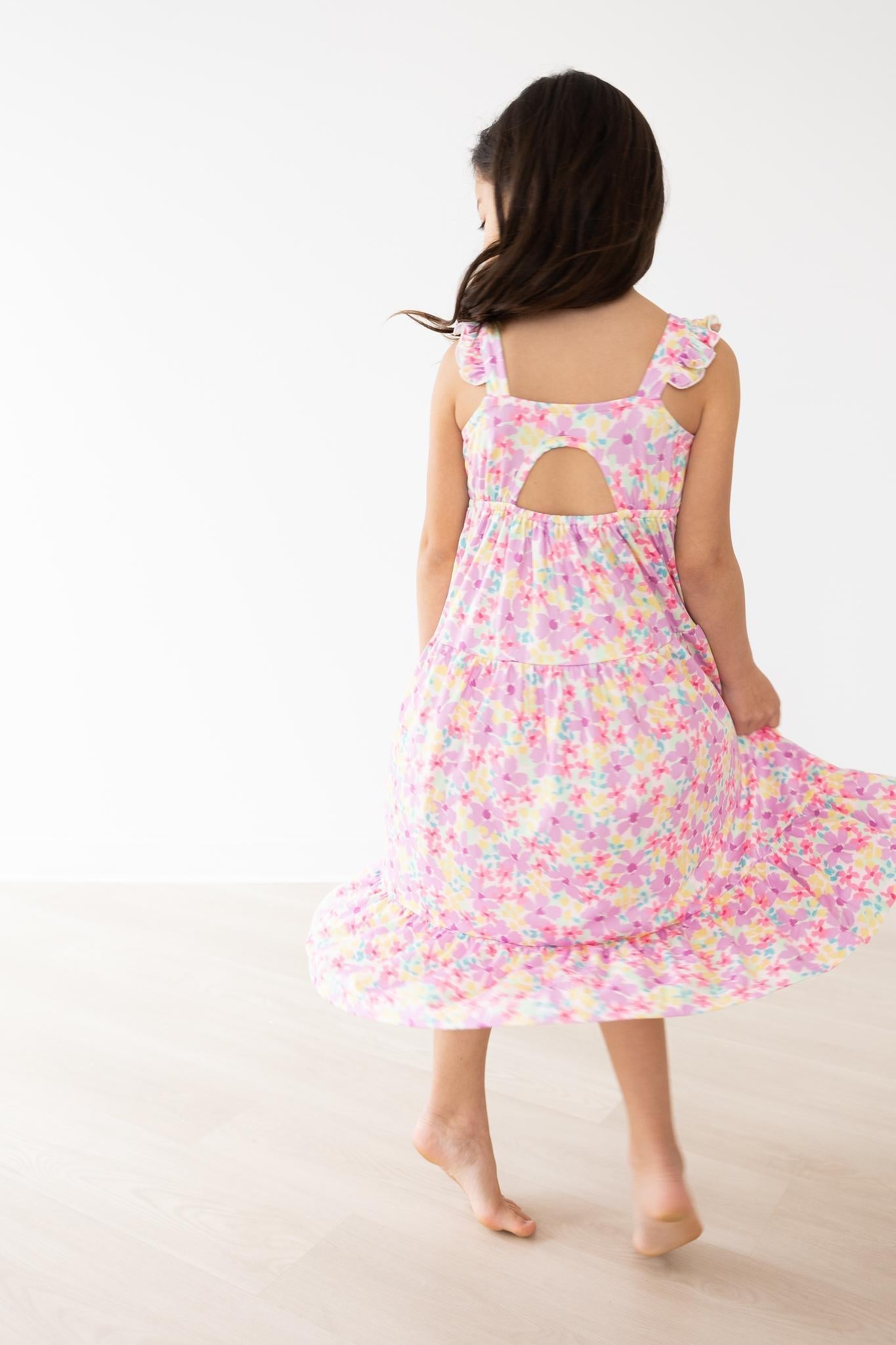 Watercolor Floral Ruffle Maxi Dress - Blissfully Lavender BoutiqueMila & Rose ®