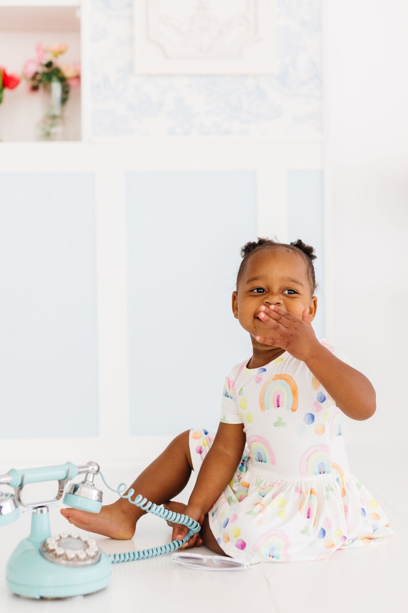 Watercolor Rainbows Short Sleeve Twirl Bodysuit - Blissfully Lavender BoutiqueMila & Rose ®