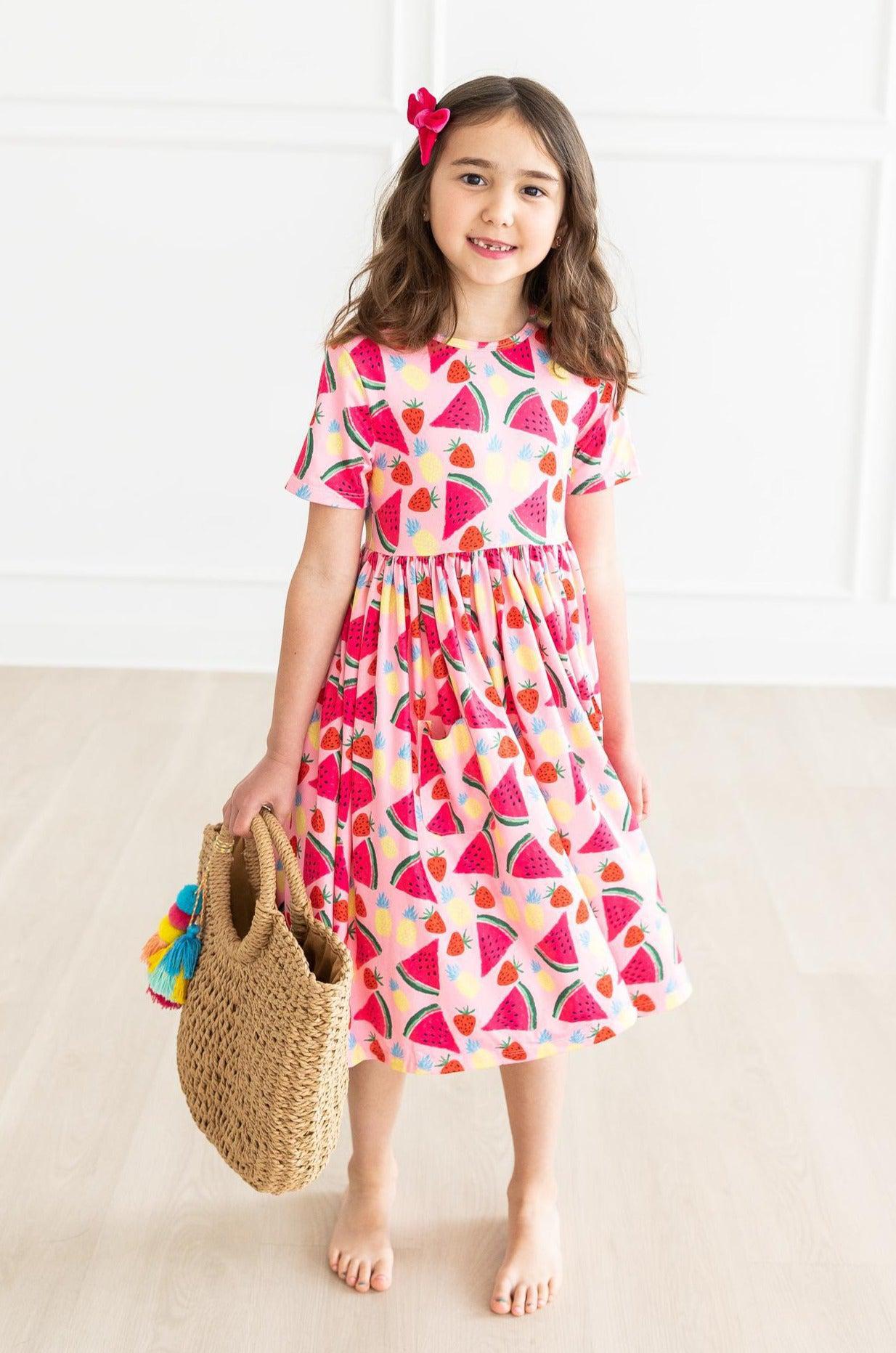 Watermelon Wonder S/S Pocket Twirl Dress - Blissfully Lavender BoutiqueMila & Rose ®