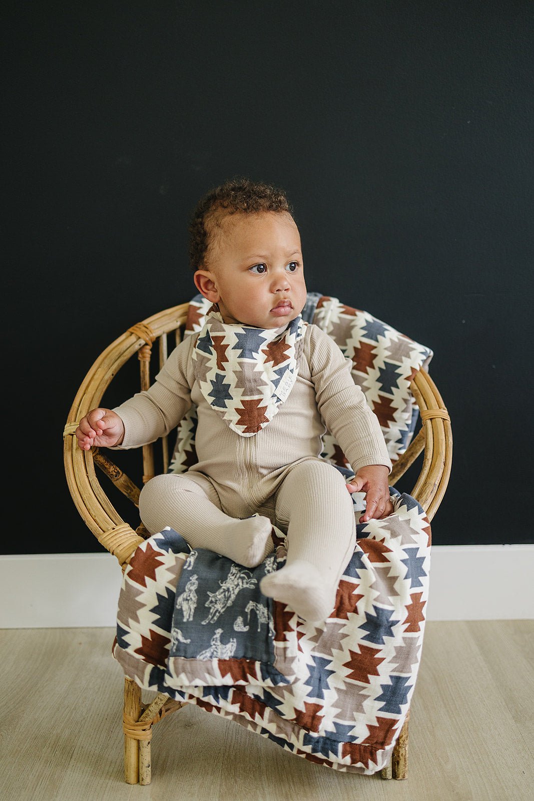Western Aztec Muslin Bib - Blissfully Lavender BoutiqueMebie Baby