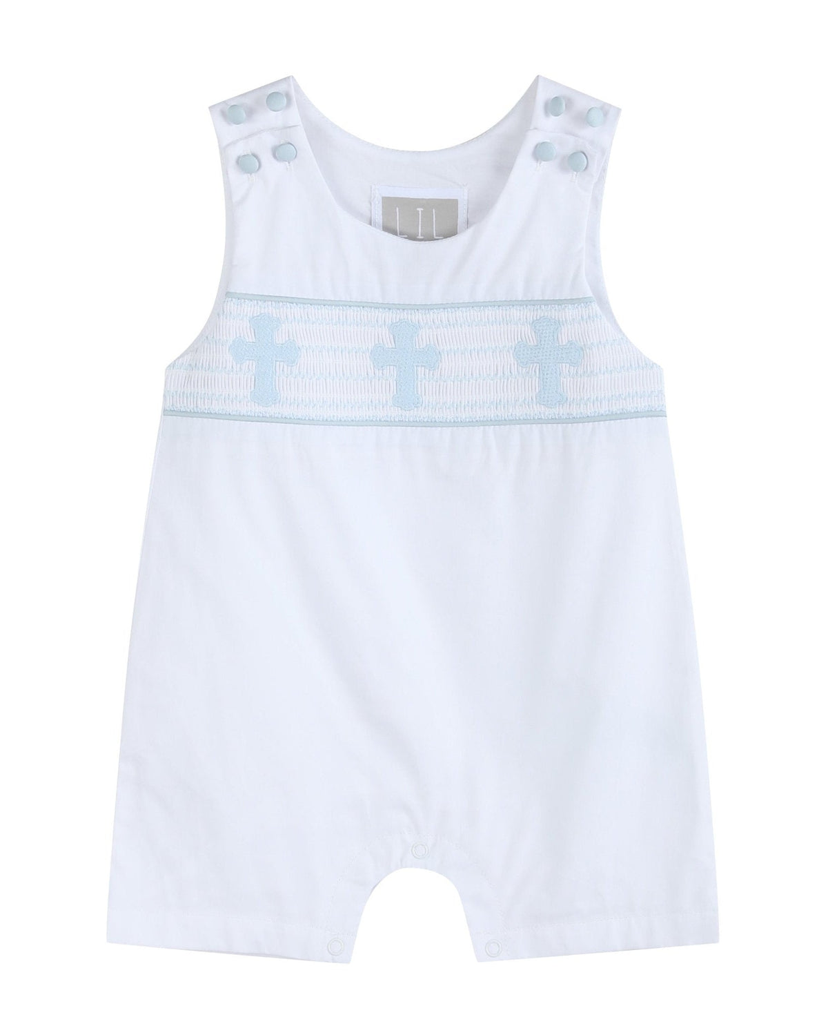 White and Blue Holy Smocked Jon Jon