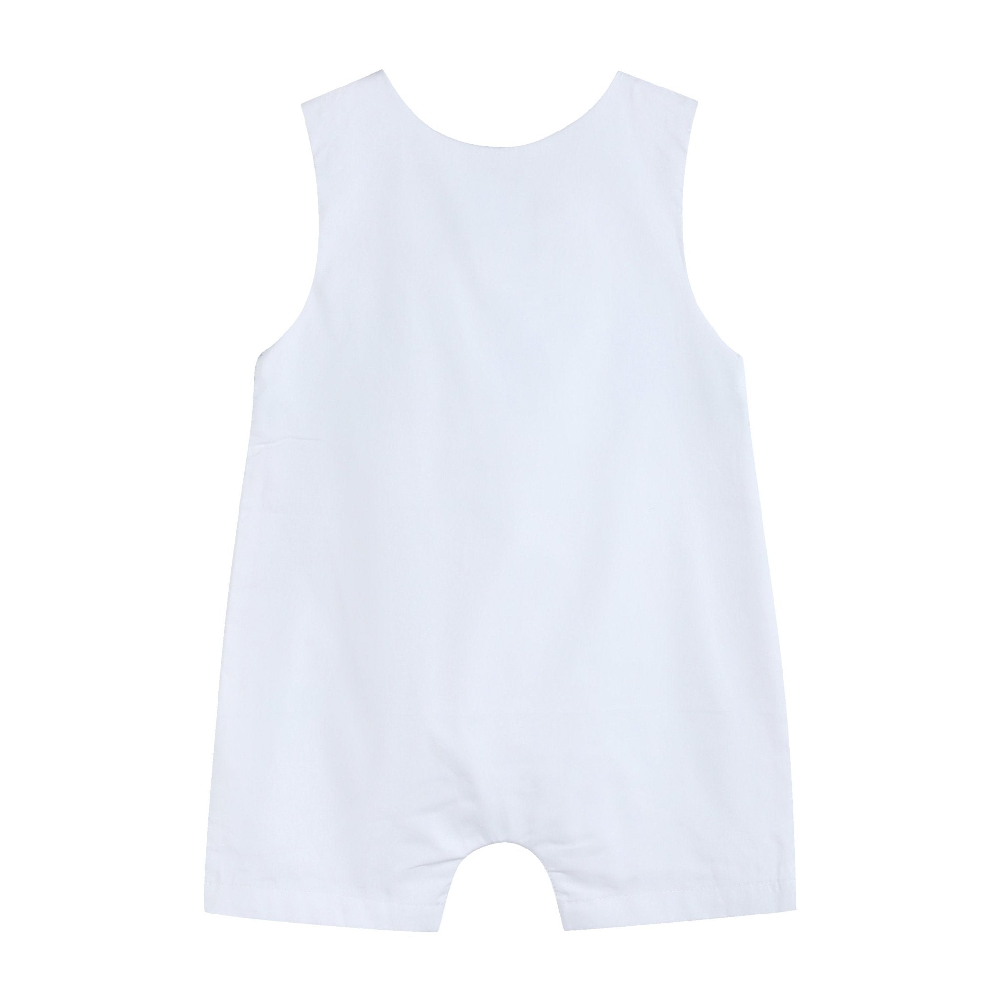 White and Blue Holy Smocked Overalls