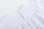 White and Pink Smocked Bishop Dress