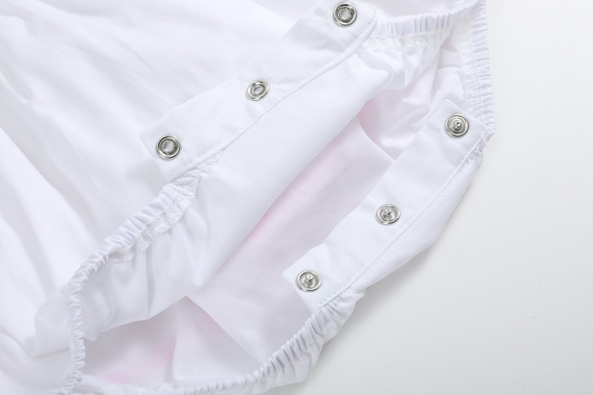 White & Pink Bows Smocked Ruffle Romper