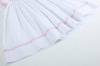 White and Pink Cross Smocked Bishop Dress