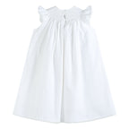 White and Pink Crosses Smocked Bishop Dress