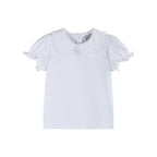 White Collared Lace Sleeve Shirt