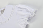 White Collared Lace Sleeve Shirt