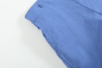 White Collared Top and Blue Button Shorts Set