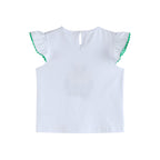 White Mardi Gras Applique Ruffle Shirt