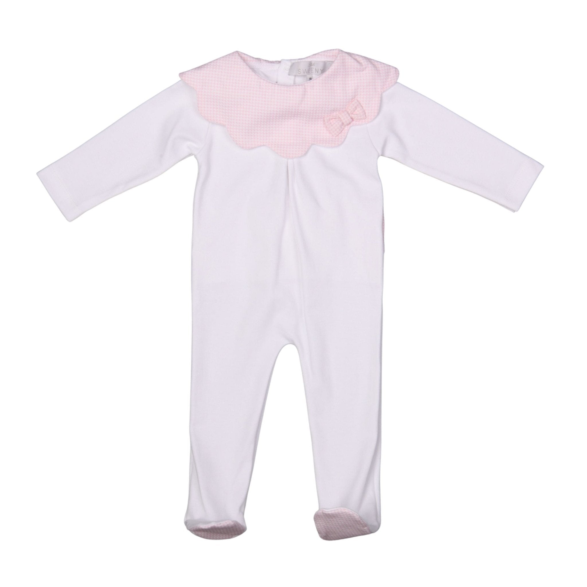 White & Pink Gingham Footie - Blissfully Lavender BoutiqueBebe Sweeny