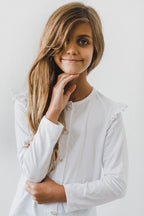 White Ruffle Cardigan - Blissfully Lavender BoutiqueMila & Rose ®