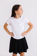 White Ruffle Pocket Tee - Blissfully Lavender BoutiqueMila & Rose ®