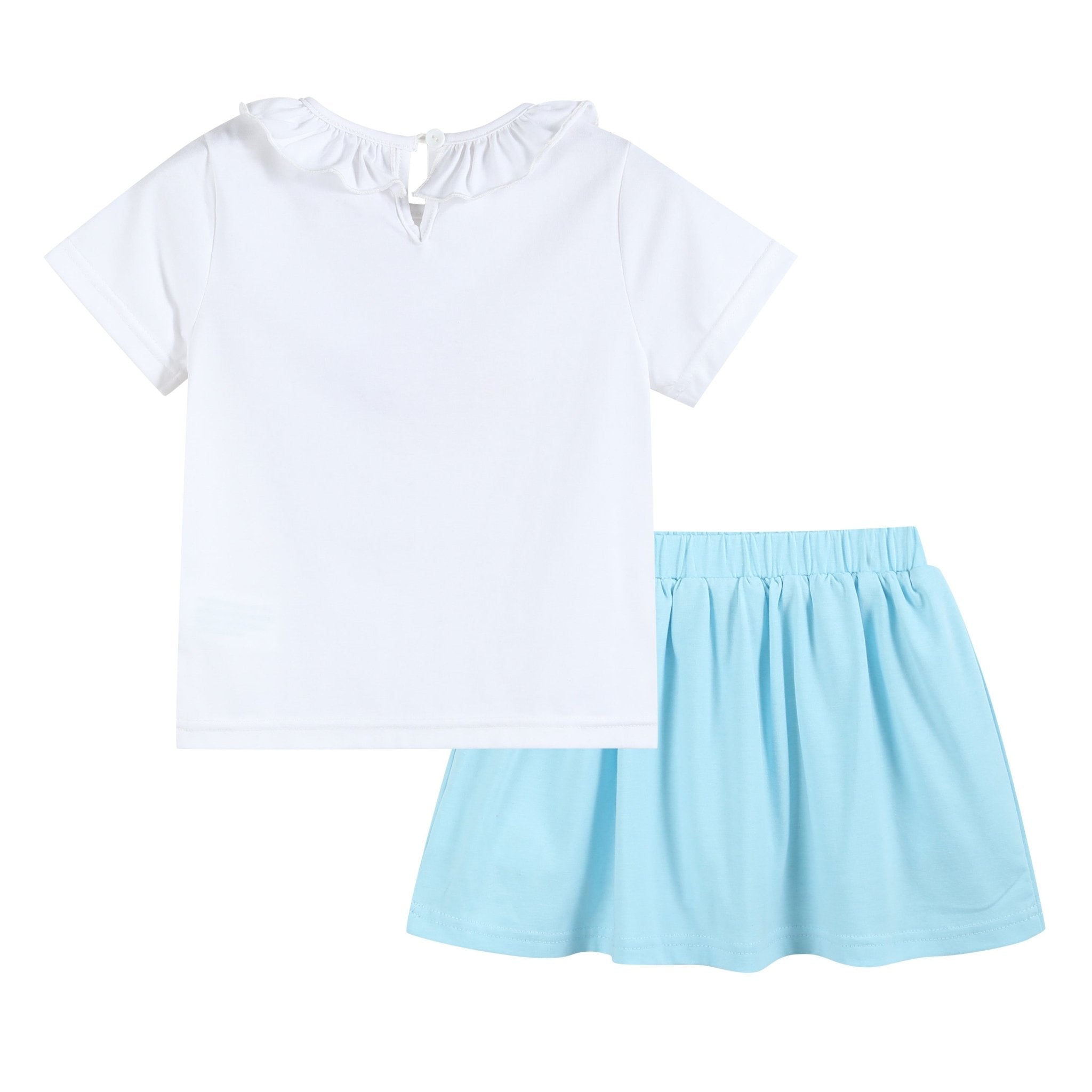 White School Ruffle Top and Blue Skort Set - Blissfully Lavender BoutiqueLil Cactus