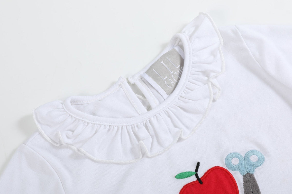 White School Ruffle Top and Blue Skort Set - Blissfully Lavender BoutiqueLil Cactus