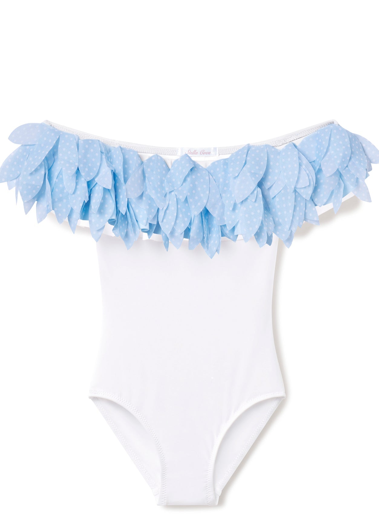 Polka Dot Petals White Swimsuit