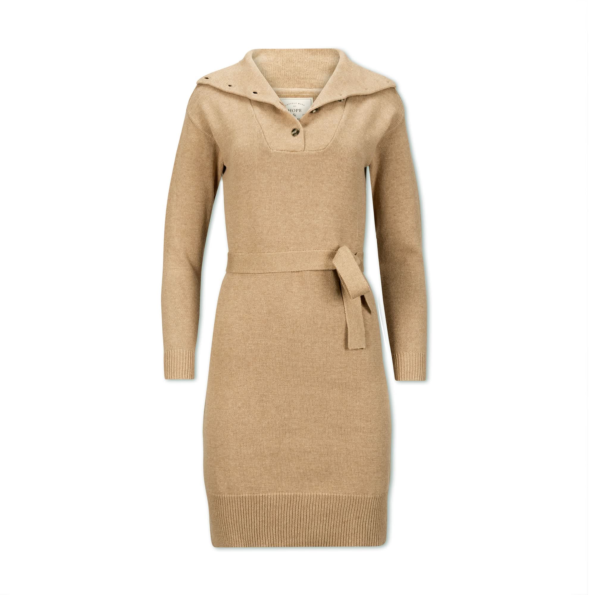 Wide Collar Belted Organic Sweater Dress - Blissfully Lavender BoutiqueHope & Henry